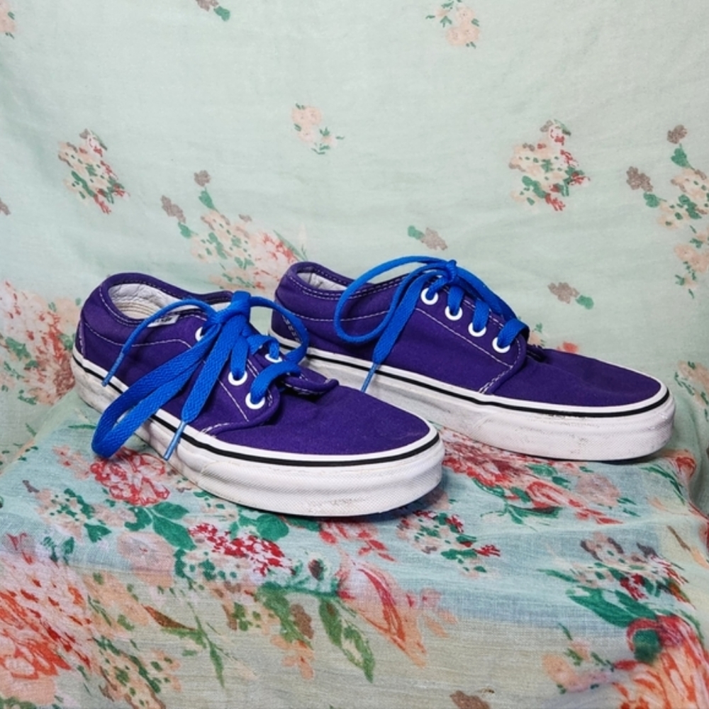 Purple Vans with Blue Laces